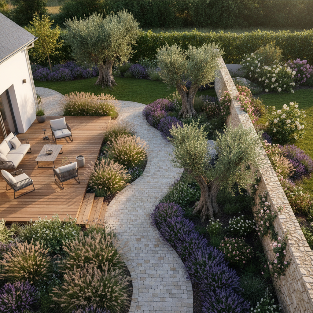 Paysagiste Vendée, aménagement extérieur sur mesure. Jardins, terrasses, allées. Aménageur d'espaces verts.
